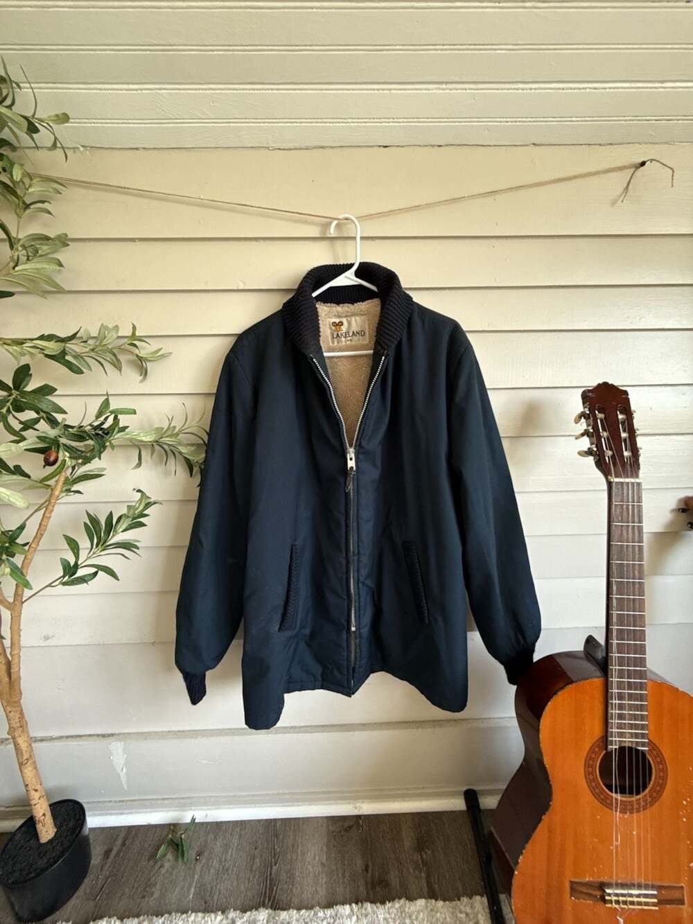 Vintage Lakeland Fleece-Lined Bomber Jacket, Size 44